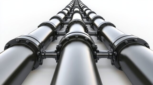 Intricate Network of Industrial Pipelines Reaching into the Distance