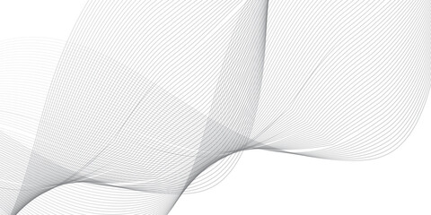 Abstract wave element for design. Digital frequency track equalizer. Stylized line art background. Vector illustration. Wave with lines created using blend tool. Curved wavy line, smooth stripe.