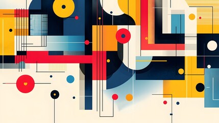 Obraz premium Vibrant Abstract Illustration with Playful Shapes