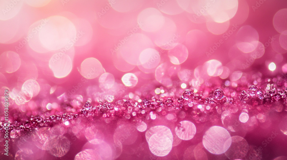 Poster a beautiful array of sparkling pink bokeh lights creating a dreamy atmosphere at twilight