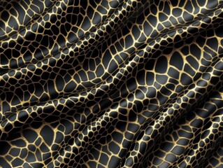 Black and Gold Reptile Skin Texture	