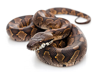 Obraz premium brown snake adapted to muddy with distinctive markings coiled