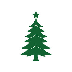 Isolated Christmas Tree Vector on White Festive Evergreen Illustration for Holiday Decor, Nature, and Winter Celebration