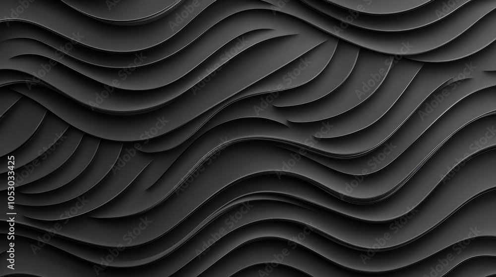 Aufkleber symmetrical wave pattern, fluid lines create a harmonious design, evoking tranquility and balance in