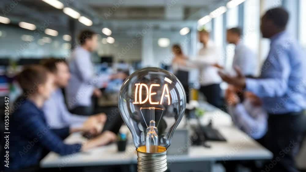 Poster a light bulb labeled 