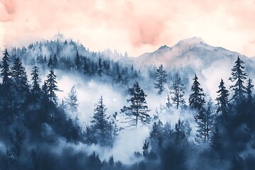 Misty Mountain Landscape