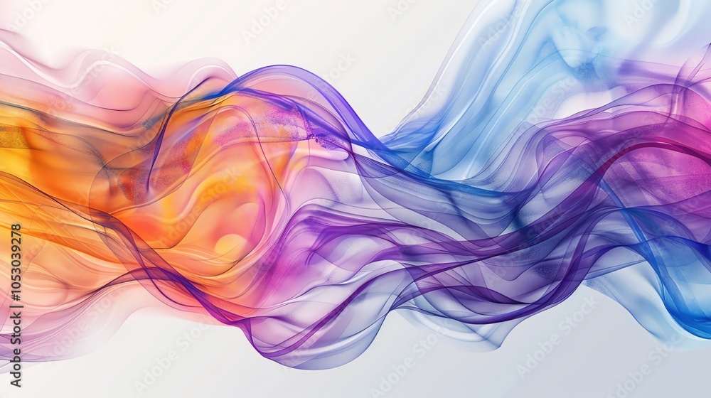 Canvas Prints abstract colorful background with flowing, translucent ribbons.