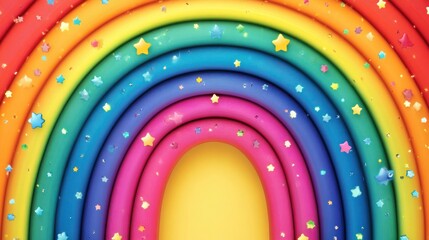 Obraz premium Layered rainbow in 3D with vibrant, bold colors