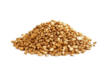Fototapeta premium mound of gold. Gold nuggets isolated on white background