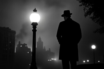 cloaked in gloom - film noir still