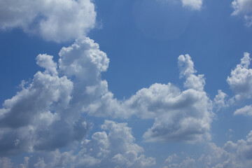 
It's a blue sky with puffy clouds
