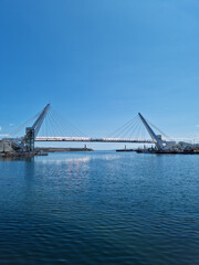 This is a view of the sea and pier at Daepo Port, Gangwon-do.