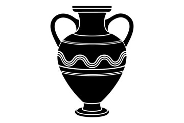 Ancient Greek amphora | isolated vector silhouette illustration on white background