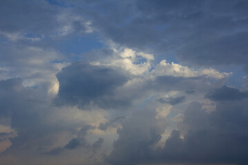 
Blue sky with puffy clouds