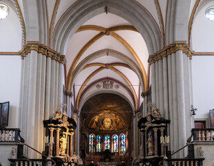 Interior of the Bonn Minster (Bonner Münster), a Catholic church in the German city of Bonn. It is...