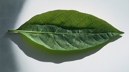 Obraz premium 18. A leaf illuminated from below, casting interesting shadows on a white surface