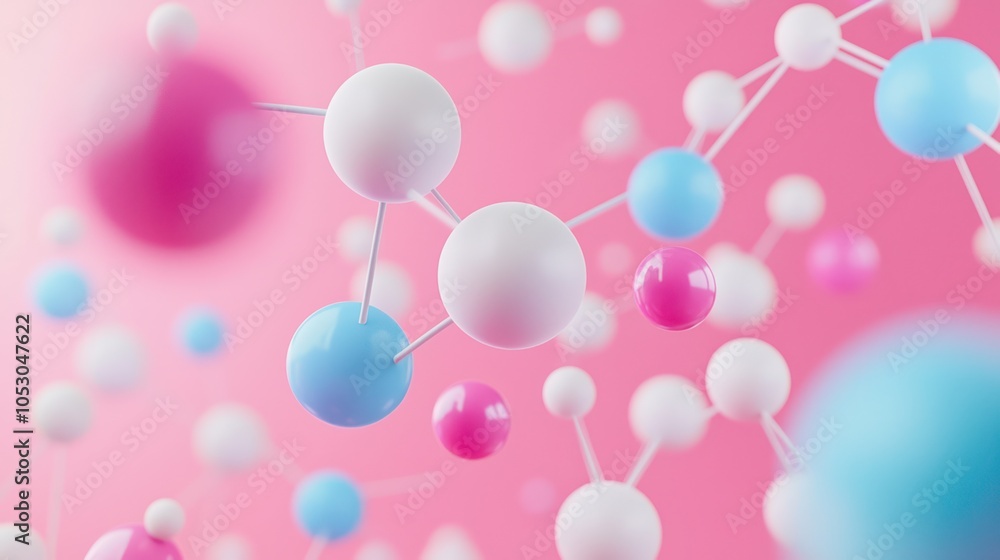 Poster exploring molecular structures the interconnected world of atoms and their vibrant interactions