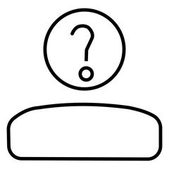 Simple outline icon of a user profile, featuring a head and shoulders in black line art on a white background. Ideal for representing accounts, profiles, or anonymous users.