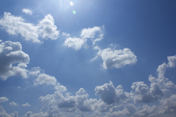 
It's a blue sky with puffy clouds