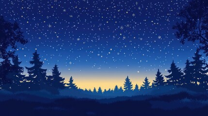 Starry Night Sky - Deep blue sky with countless stars twinkling