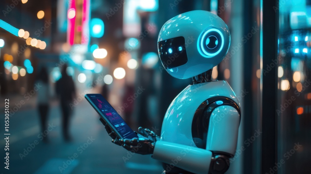Poster an ai-powered chatbot on a smartphone, assisting a user with customer service