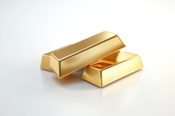Gold bars isolated on white background Financial concept  Gold bars