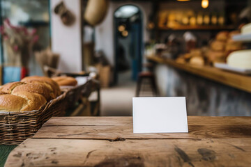 Bakery concept blank card mock up for branding greeting  bakery shop