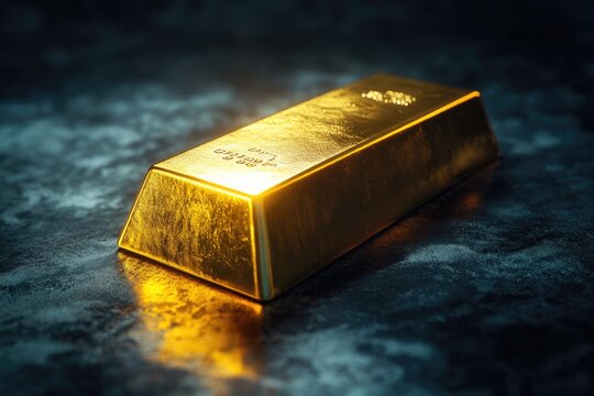 Large Swiss gold bullion bar for investment in finance.