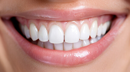 bright and healthy smile showcases well maintained teeth, reflecting good dental hygiene and care. Regular check ups and proper oral practices are essential for maintaining this radiant appearance
