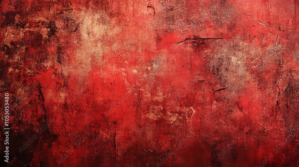 Poster grunge red background texture with vintage distressed look, rustic pattern, and abstract worn surfac