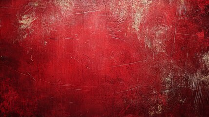 Fototapeta premium Red grunge scratched texture background with distressed surface, abstract worn pattern ideal for industrial design, vintage aesthetics, and artistic projects