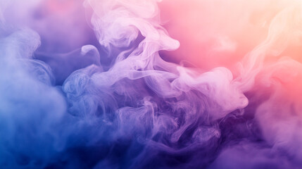 Fototapeta premium Colorful smoke swirls blend pink and blue hues in a dreamy abstract background display