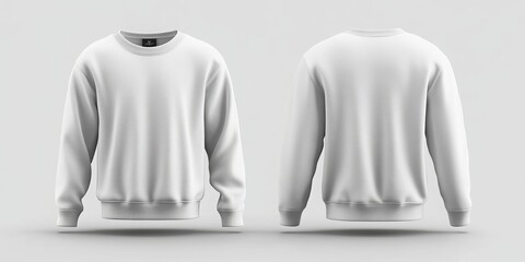 3D sweatshirt model showcasing detailed front and back designs, vibrant colors, realistic fabric texture, stylish and modern appearance