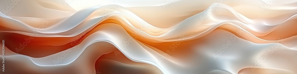 Poster abstract waves of soft colors creating a serene visual effect.