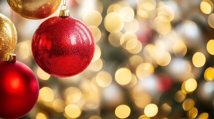 Fototapeta premium Bright Festive Decorations with Glittering Balloons