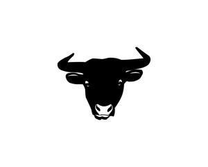 Simple Bull logo Black And White vector, Art 