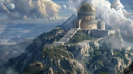 Obraz premium A grand observatory on a remote mountaintop