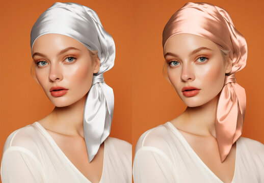 Apparel Head Scarf Mockup With Generative AI