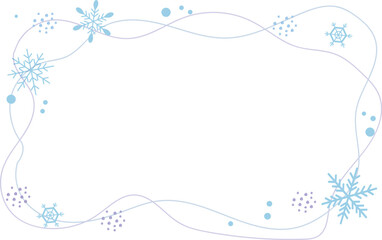 冬のかわいい雪の結晶背景フレーム