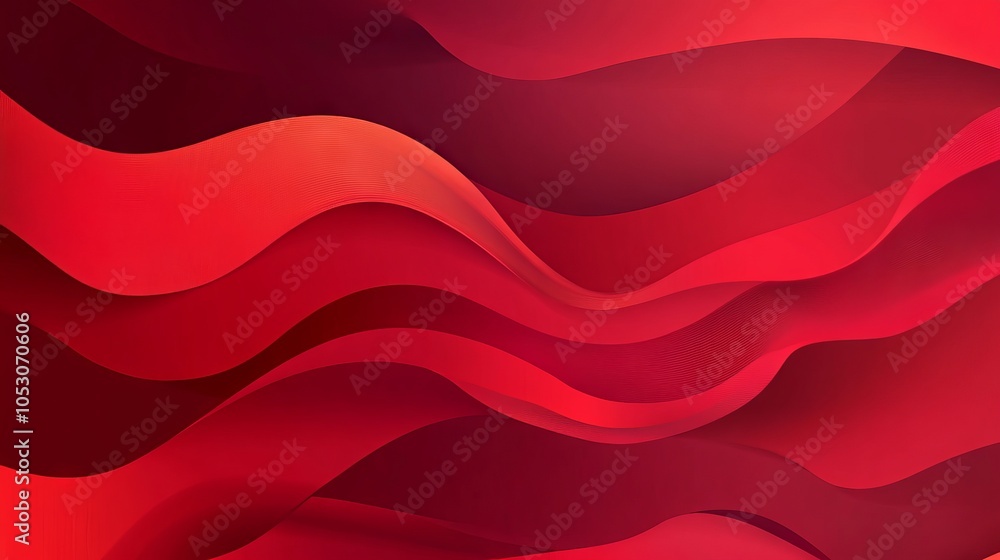 Aufkleber abstract red waves geometric background with gradient color. modern fluid shapes composition, ideal 