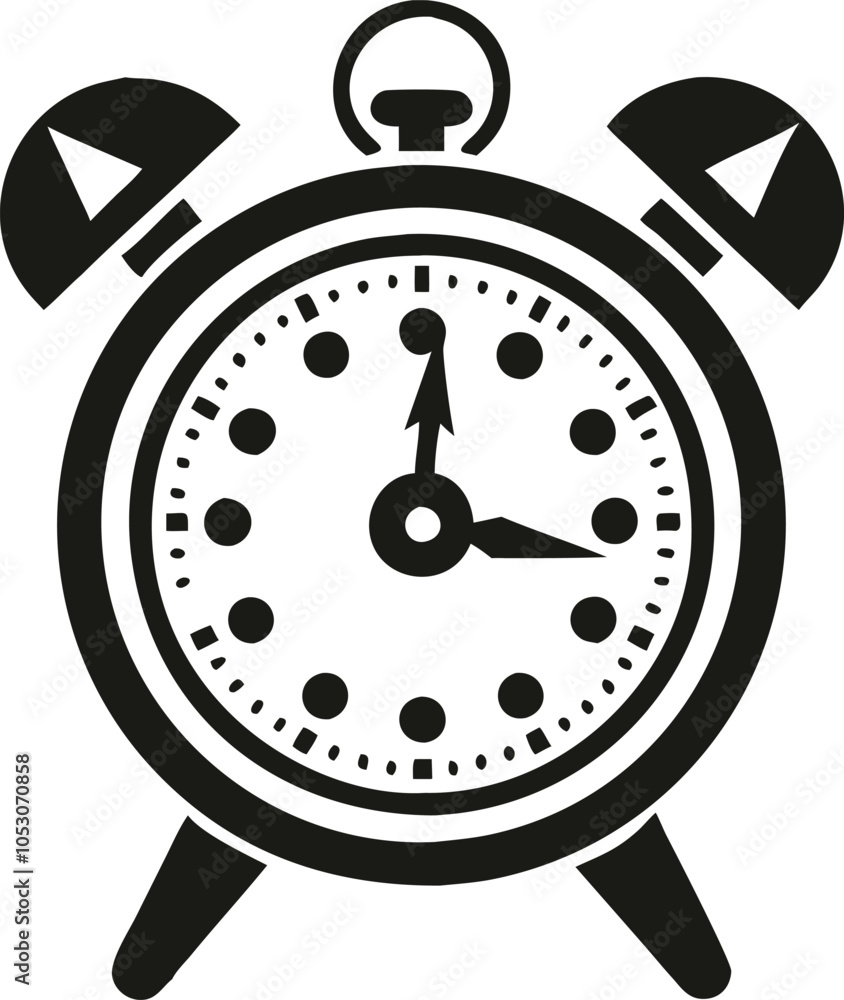 Wall mural alarm clock silhouette vector art, icons, and graphics.