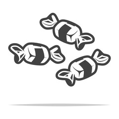 Wrapped candies outline icon transparent vector isolated