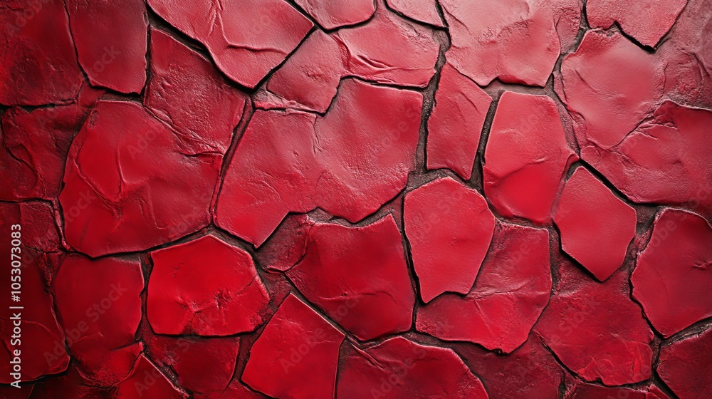 Aufkleber red textured stone wall background with rustic natural patterns for architectural or decorative desi