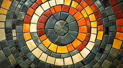 Fototapeta premium Mosaic pattern wallpaper. Ceramic Mosaic. Illustration