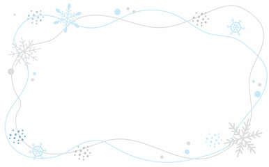 かわいい雪の背景フレーム素材