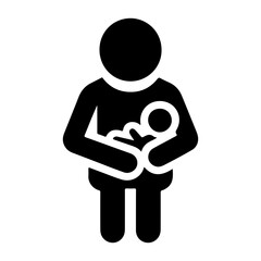 Minimalist Vector Icon Representing a Baby Sitter