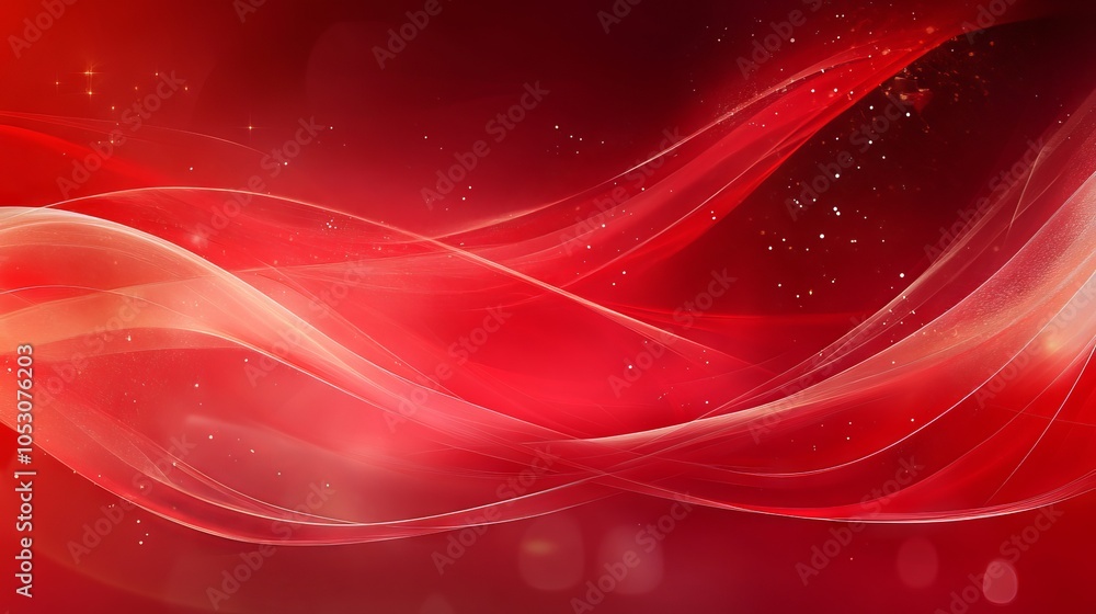 Poster vibrant abstract red background with flowing textures and gradient tones, suitable for modern digita