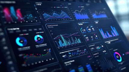 Fototapeta premium Analytics Dashboard with Dynamic Graphs and Insights 