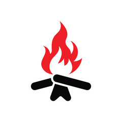 Bonfire icon logo design template isolated illustration