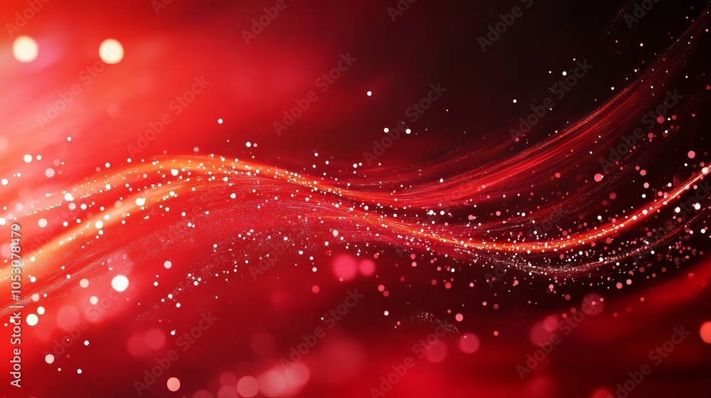 Poster vibrant abstract red background with flowing textures and gradient tones, suitable for modern digita
